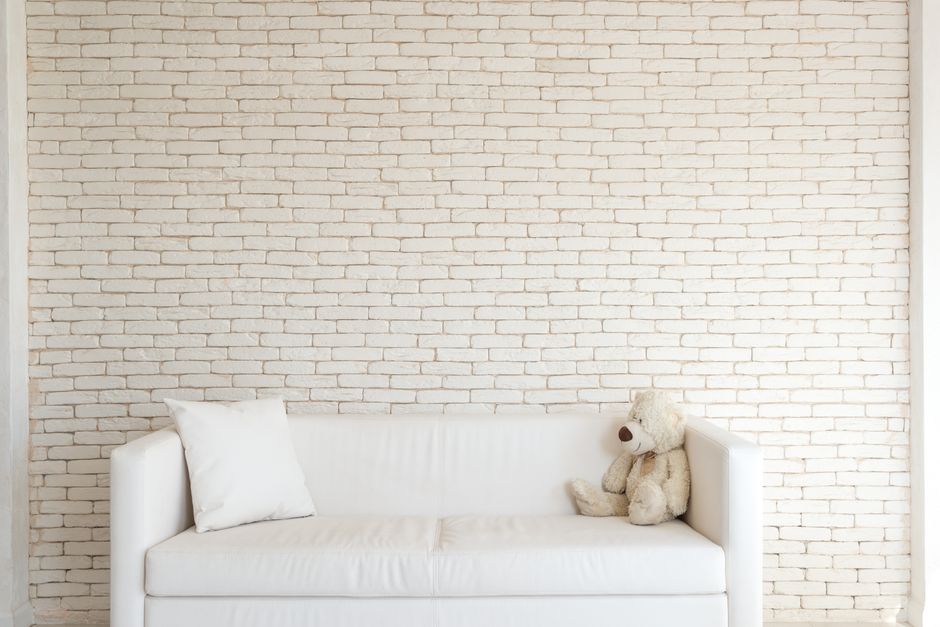 Stijlvolle urban chic kamer met bakstenen muur. Stijlvolle urban chic kamer met bakstenen muur.